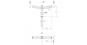 Консольный кронштейн двухрожковый К21-0,5-0,5-0-1